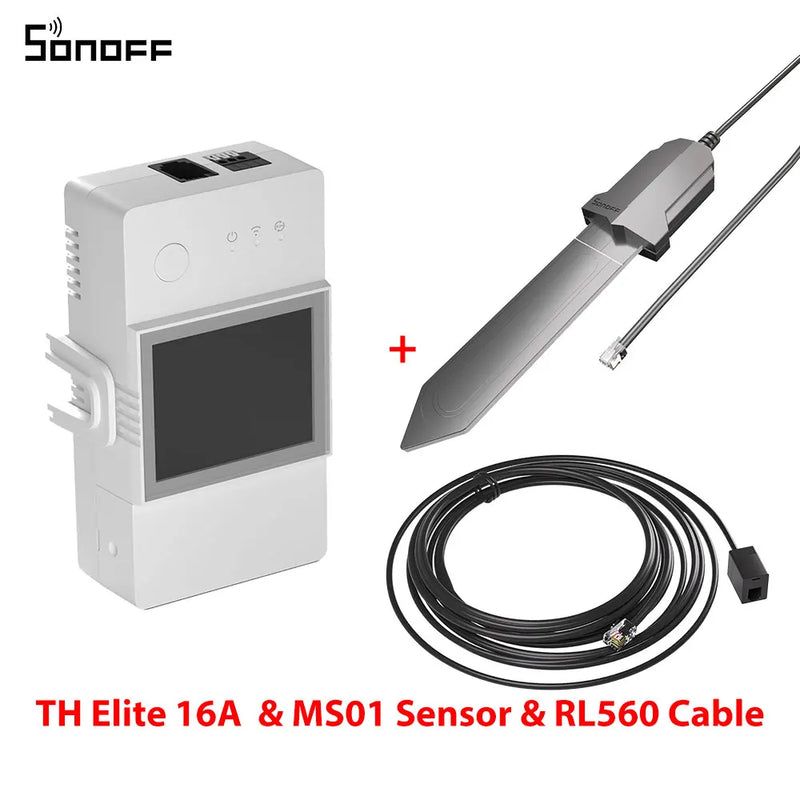 SONOFF TH Elite 16A/20A Smart Temperature & Humidity WiFi Switch Dry Contact Real Time Monitoring via eWeLink Alexa Google