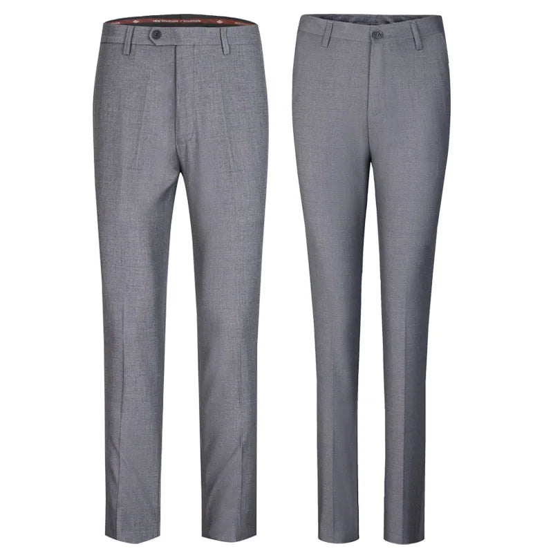 2026 New Women's Blue Plain-colored Slacks, Non-iron Men's Business/office Formal Trousers, Available in Black, Gray.