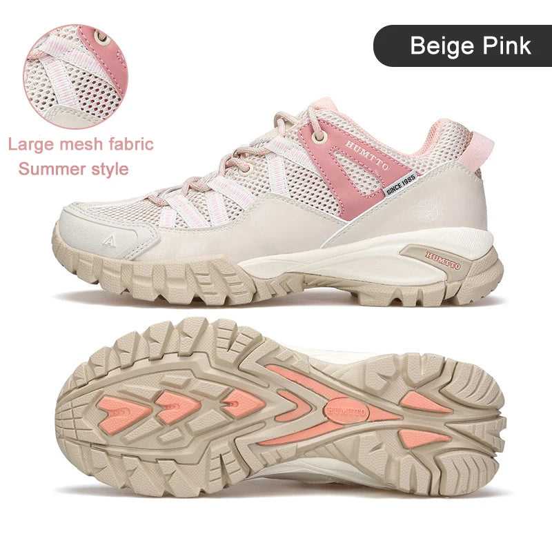 HUMTTO Hiking Women's Sports Shoes Summer Breathable Shoes for Women Non-slip Luxury Designer Outdoor Rubber Trekking Sneakers