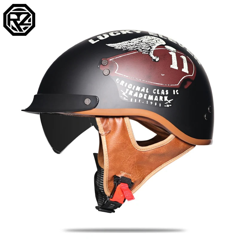 Motorcycle Helmet With lenses Retro Half Helmet Jet Helmet Open Helmet Scooter Cruiser Chopper Half Shell Helmet Adult