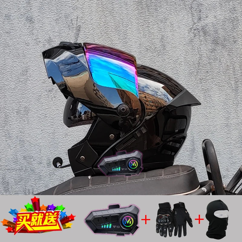 Motorcycle Bluetooth Helmet High Quality Flip Helmet Abs Full Face Motorcycle Helmet Racing Helmet Dot Approved