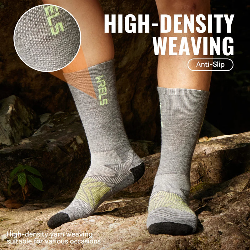 WRELS 1/2/3pairs Merino Wool Socks Hiking Socks Breathable Cushion Sweat Wicking Running Warm Thermal Compression Wool Socks
