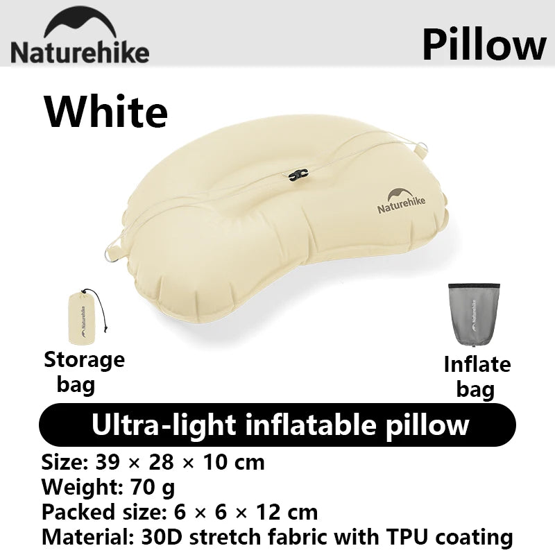 Naturehike 2026 New Good 70g Ultra-Lightweight TPU Portable Inflatable Pillow  for Outdoor Camping Picnics and Office Naps
