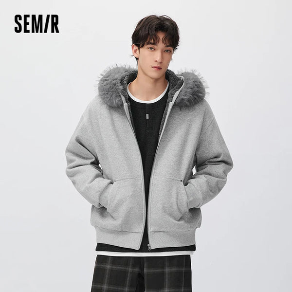 អាវក្រៅរដូវរងាបុរស Semir រចនាបថទំនើប កអាវទន់ មានមួក រលុង សម ទម្លាក់ស្មា ឆ្នាំ២០២៦ សម្លៀកបំពាក់រដូវរងាថ្មីប្រចាំថ្ងៃ រចនាបថធម្មតាក្នុងទីក្រុង