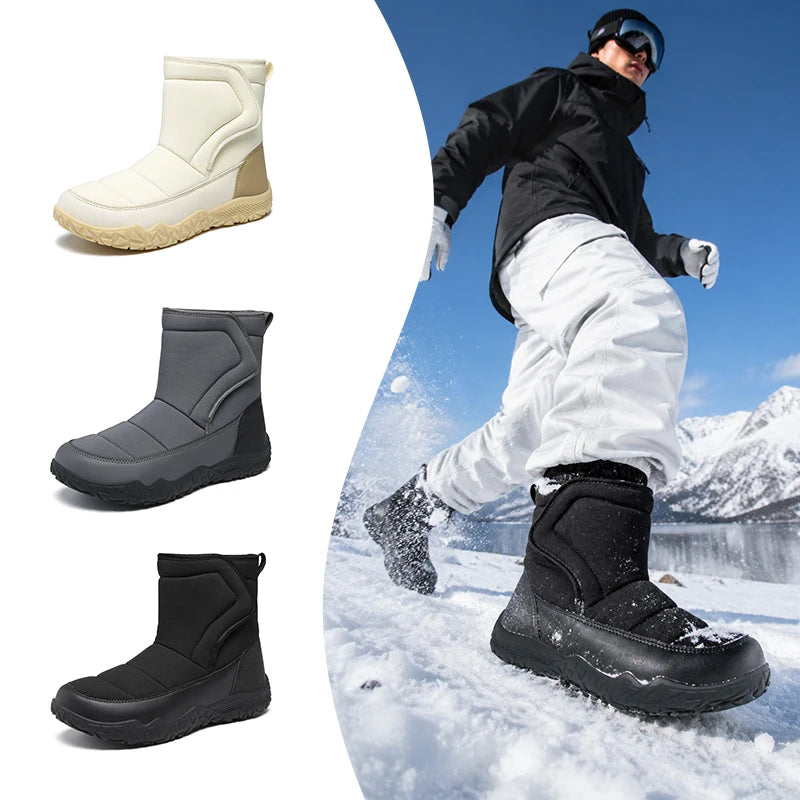 Plus Big Size 50 51 52 53 Winter Wide Toe Box Snow Boots Insulated Boots Warm Fleece Lined Anti-Slip Outdoor Cold Weather Boots