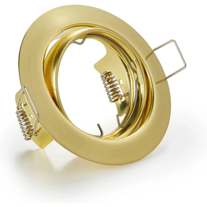 ចង្កៀង LED រាងមូលពណ៌មាស GU10 MR16 GU5,3 ស៊កចូលក្រោម ស៊ុមភ្លើងពិដាន អង្កត់ផ្ចិត 90mm កាត់ចេញ 70mm ជើងទ្រចង្កៀង