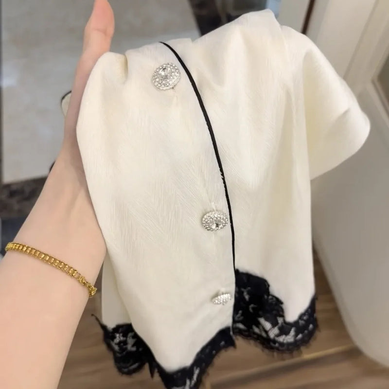 Spring Autumn Ice Silk Women's Sleepwear Pajama Set Long Sleeve Buttons Lapel Top with Elastic Pants Nightwear 2 Piece Nighty