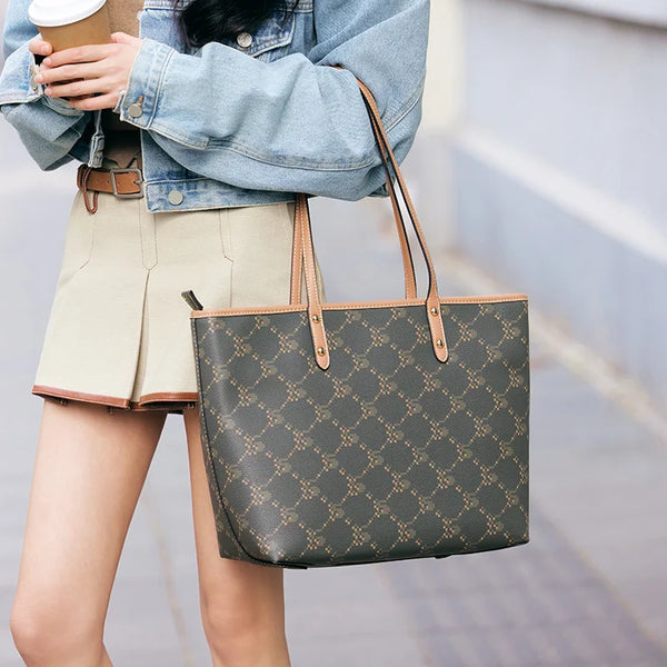 Semir Bag Women Tote Bag 2025 New Large Capacity Commuter Shoulder Bag Color Block Monogram Handbag Fashion Trend
