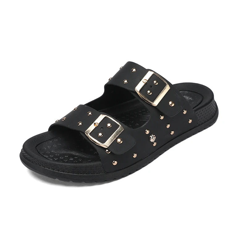 Men's fashion slippers summer Quick dry pool soft-sole anti-slip breathable light outdoor walking casual slippers beach sandals