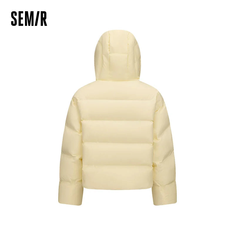 Semir Women Down Jacket 80 Percent Down Fill Loose Fit Hooded Minimal Design Puffer 2026 New Winter Daily Wear Comfort Fit