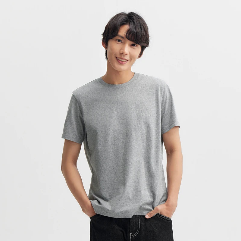Semir Minimalist Tshirt Unisex Summer Solid Color Slim Fit Daily Commute Versatile Top Comfortable Basic Wear