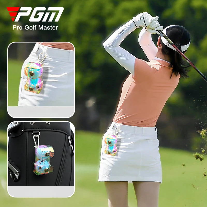 PGM Small Golf Ball Bag Waist Bags Clip Men Women Portable Balls Cover Magnetic Suction Buckle Colorful Laser QJ007