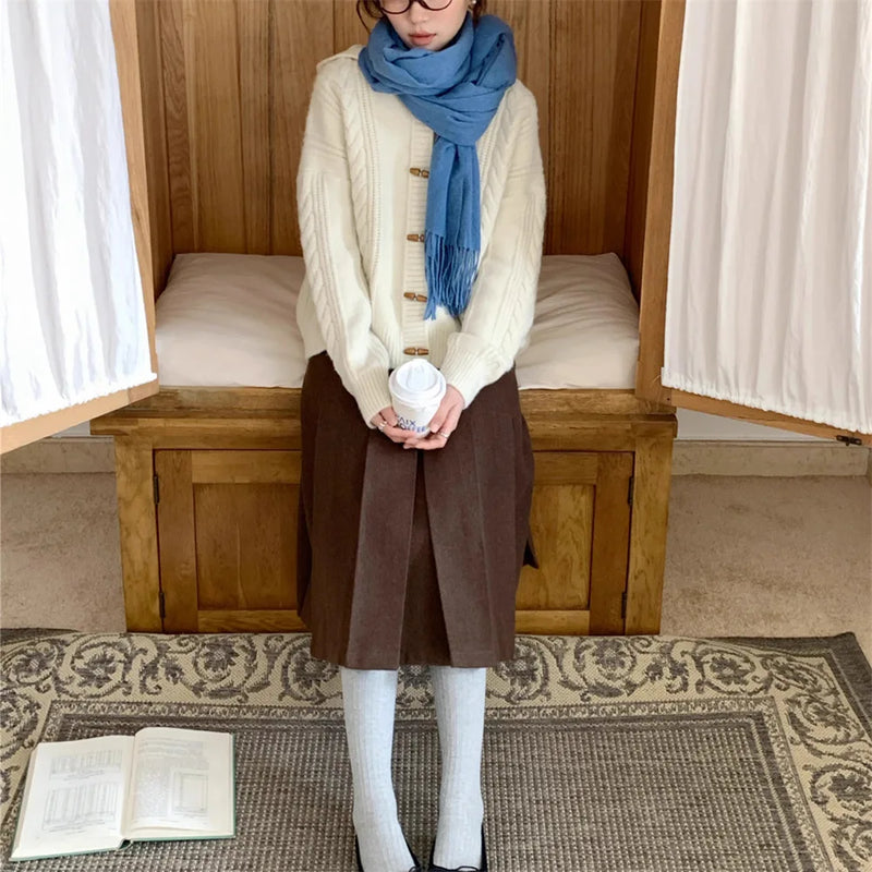 Spring Autumn Clothes Woman Hooded Buttons Knitwear Top Woolen Women's Sweater Jacket Knitting Female Cardigan Coat