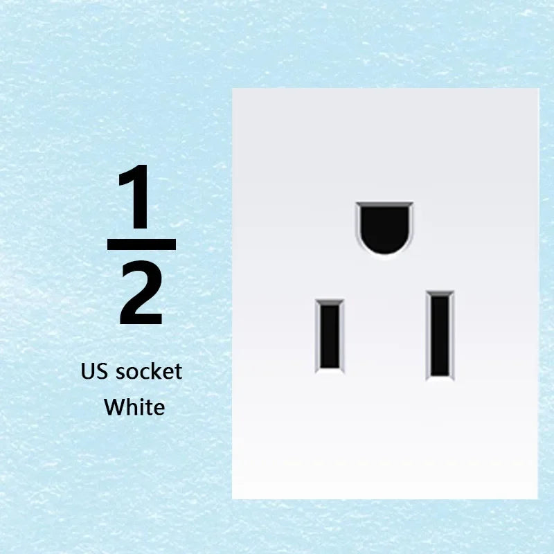 Brazilian Italian Chile  US EU Standard PC panel Free Combination Function USB Type C Key DIY Switch Socket 118mm*75mm White