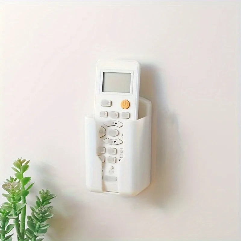 2pcs Durable Plastic Wall-Mounted Remote Control Holders - TV And Air Conditioner Remote Storage Box, Space-Saving Organizer.