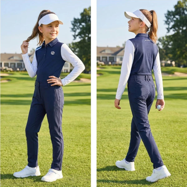 PGM Children Golf Polo Girls Ice Silk Long Sleeve Top Cool Sunscreen Versatile T-shirt YF907