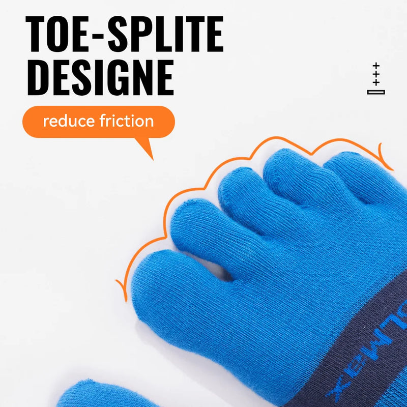 WRELS Coolmax Running Socks Toe Socks Breathable Five Finger Socks Anti Blister Quick Dry Cushioned Men Women Athletic Socks