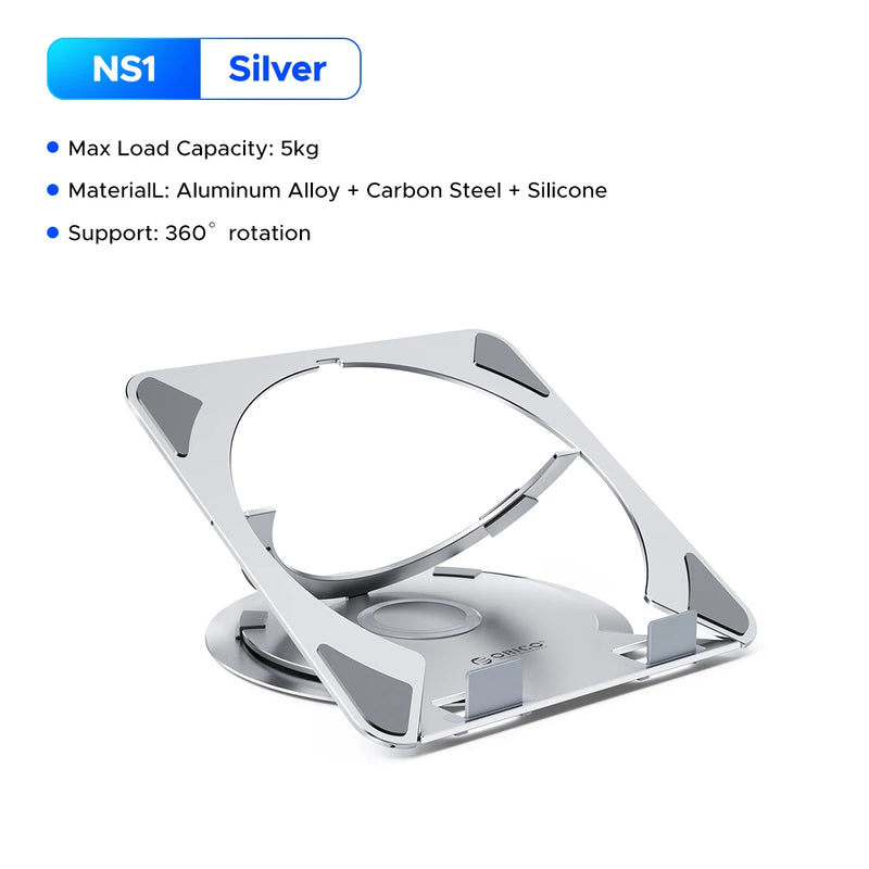 ORICO Laptop Stand for Desk Adjustable Riser 360° Rotating Ergonomic Notebook Holder Game RGB for All Laptops up 17 Inch