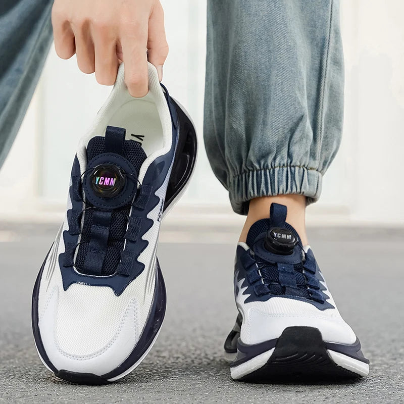Men's casual cushioning sneakers Four seasons breathable light soft-sole outdoor racing running shoes Comfort speed sports shoes