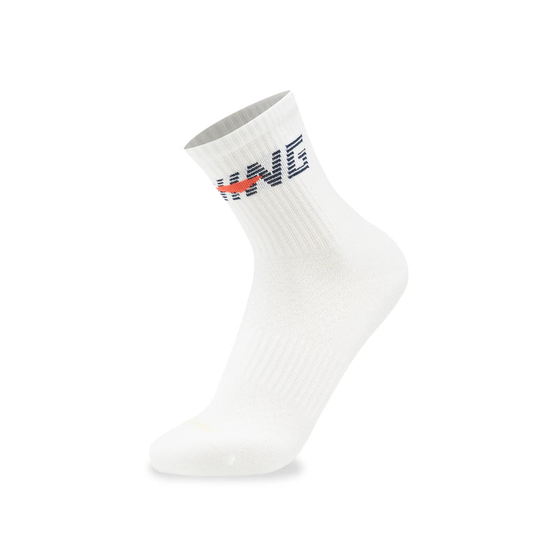 ស្រោមជើងកីឡា Li-Ning Unisex មានខ្យល់ចេញចូលបានល្អ មានផាសុកភាព ទំហំ 22-28 សង់ទីម៉ែត្រ អក្សរ LiNing សម្រាប់បុរស និងស្ត្រី ស្រោមជើងធម្មតា AWSW037