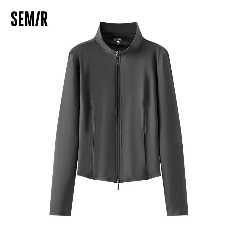Semir Jacket Women Cropped Shoulder Fit Slim Cool Feeling 2025 New Summer Moisture Wicking Sun Protection Jacket for Outdoor