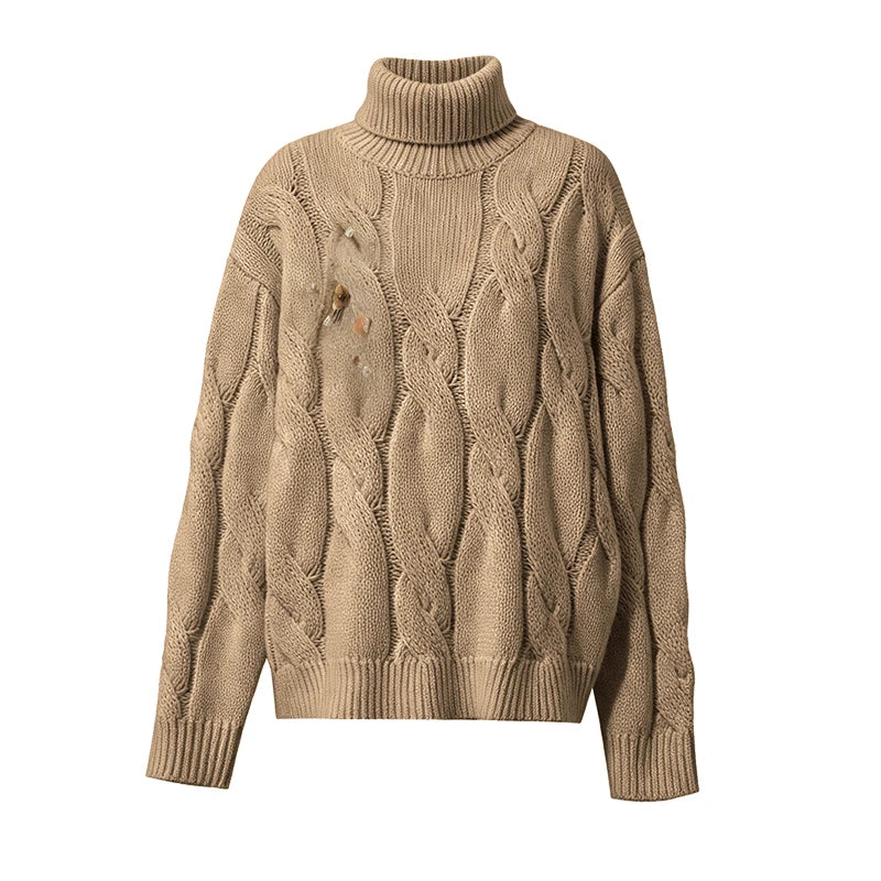 អាវយឺត Amii Turtleneck ប៉ាក់ស្មារលុង រាងស្លីម សាមញ្ញ សម្រាប់អ្នកធ្វើដំណើររដូវរងា អាវយឺត និងអាវក្រៅសម្រាប់នារី 12644029