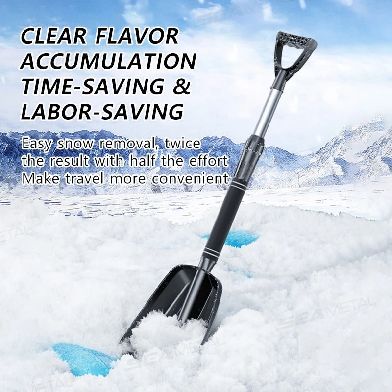 SEAMETAL Detachable Telescopic Winter Snow Ice Shovel Portable ABS Plastic Collapsible Snow Shovel for Outdoor Car Cleaning Tool