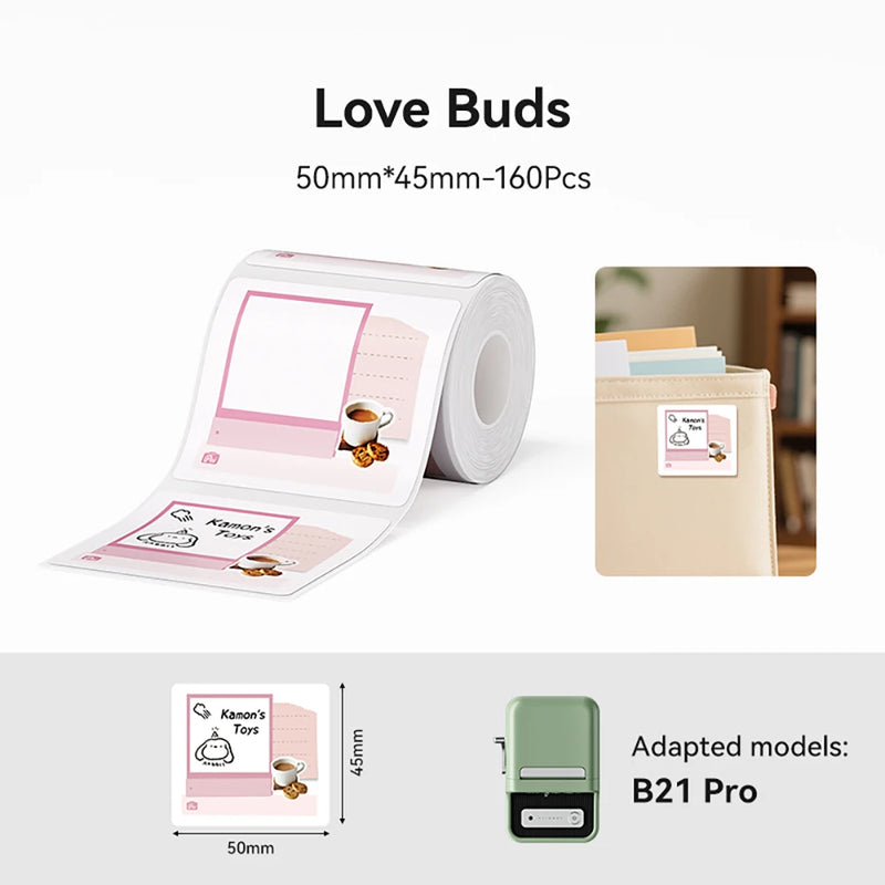 NiiMbot 300 DPI B21 Pro Thermal Printer Cardboard Label High-definition Photo Printing Sticker Photo Paper With Adhesive Backing