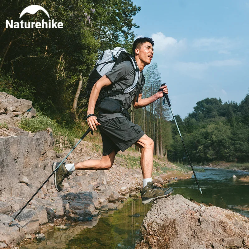 Naturehike Lightwind Ext-Carbon Fibre 4-Section Folding Hiking Poleultra-Lightweight And Quick-Opening Portable Walking Poles