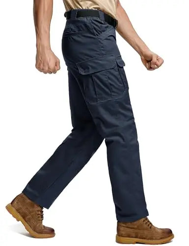 TACVASEN Tactical Waterproof And Lightweight Cargo Pants Mens Outdoor Hiking Stretch Ripstop Trousers with 8 Pockets(No Belt)