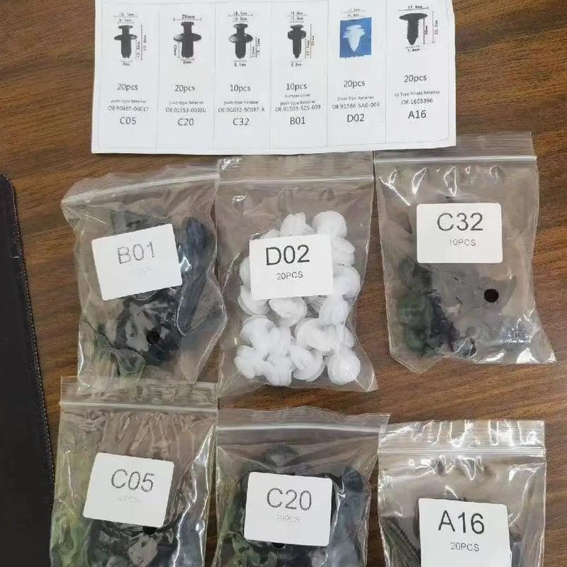 Auto Fastener Clip Mixed Car Body Push Retainer Pin Rivet Bumper Door Trim Panel Fastener Kit Car Clip 100/50 Box /Bag Packaging
