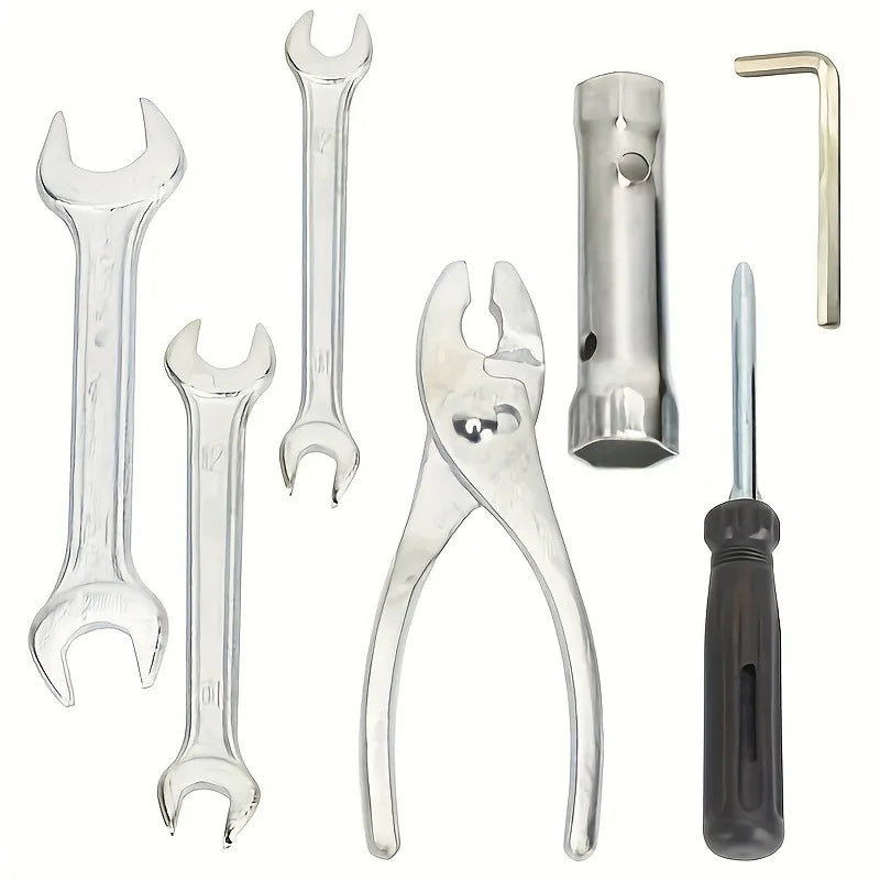 7pcs/set Motorcycle Repair Kit with Storage Bag,electric vehicle tool accessories,Suitable for all models of motorcycles.