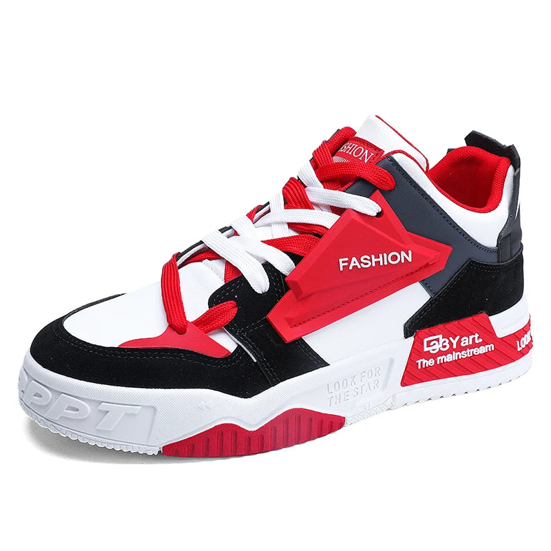 Mens Board Shoes Flat Autumn New High Top Luxury Design Anti Slip Casual Sports Thick Soled Street Lace-up Sneakers for Men