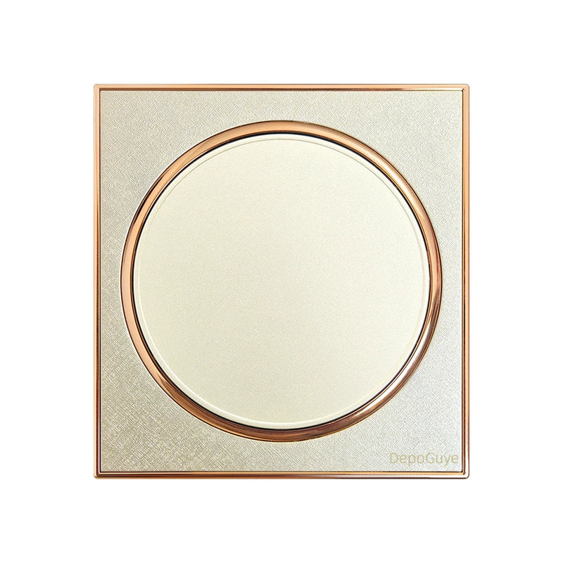 Depoguye New round gold wall speed switch panel, EU UK 16A rocker lamp switch, 220V luxury key light switch push button1gang2way