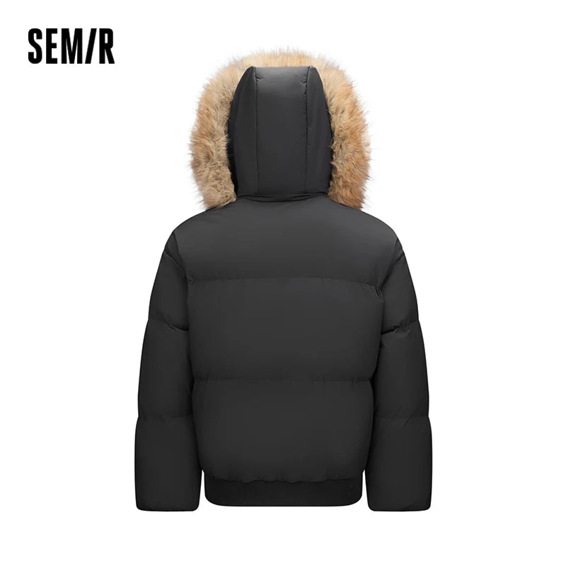 អាវក្រៅ Semir សម្រាប់បុរស មានកអាវរោមសត្វដែលអាចដោះចេញបាន មានក្រណាត់ ការពារខ្យល់ និងការពារទឹក រដូវរងា សម្លៀកបំពាក់ក្រៅសម្រាប់គូស្នេហ៍ ថ្មី 2026