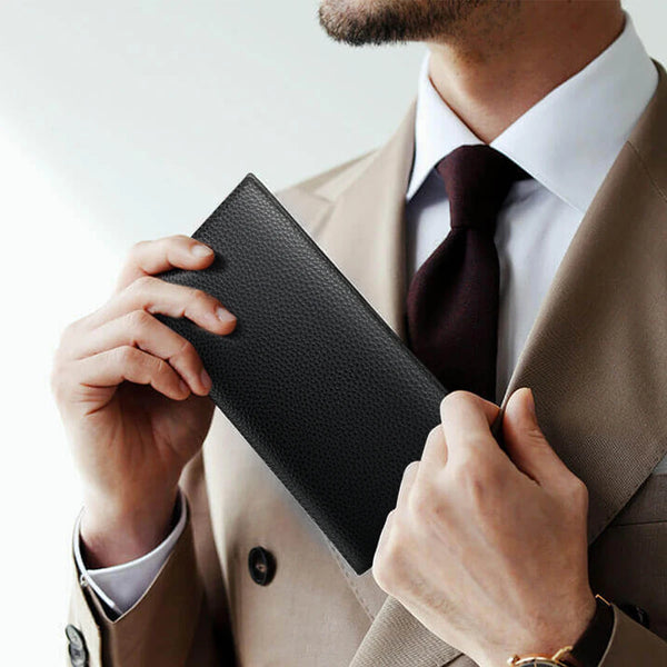 Tigernu Genuine Leather Wallet for Men Long Wallet Men's Wallet Male Slim Leather Purse Card Holder Zipper Pocket Gift Box
