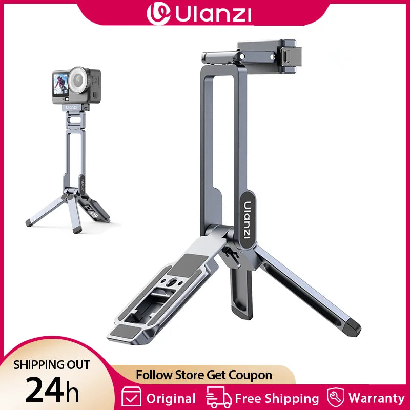 ជើងកាមេរ៉ាខ្នាតតូច Ulanzi MA37 សម្រាប់ DJI Action 5 6/Osmo Nano ជើងកាមេរ៉ាម៉ាញេទិក ជាមួយវីស 1/4 បង្វិល Arca-Swiss 360°