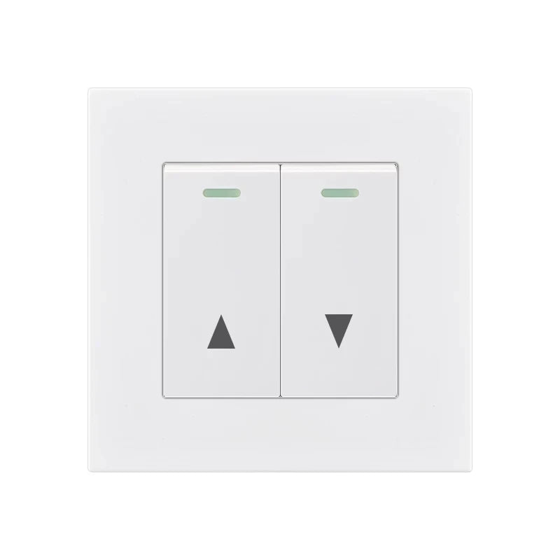 Electric curtain switch panel, type 86 up and down automatic reset shutter shutter switch AC110-250V