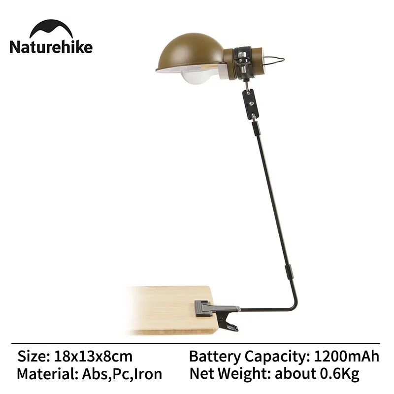 Naturehike Camping Clip Light Outdoor Camping Tent Hanging Lamp LED Rechargeable Portable Lighting Desktop Clip Table Lamps