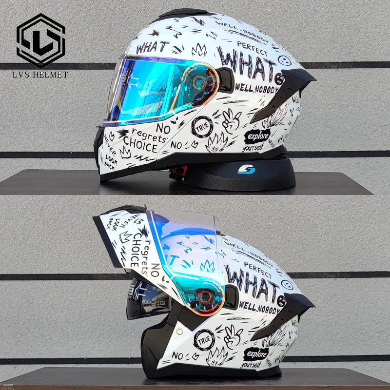 2025 latest motorcycle helmet modular flip helmet casque moto semi full duplex helmet suitable for both men and women LVS-909