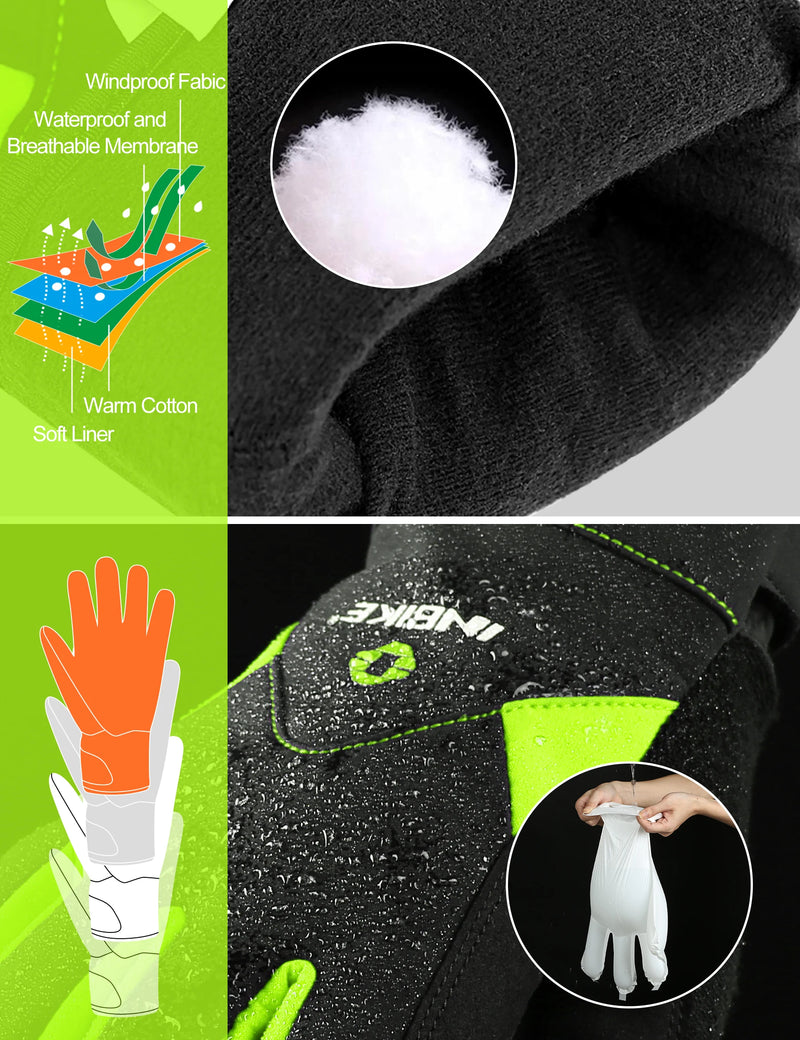 INBIKE Winter Cycling Gloves Man Touch Screen Bicycle Gloves Thickened Men's Gloves MTB for Riding Bike Motorcyclist Accessories