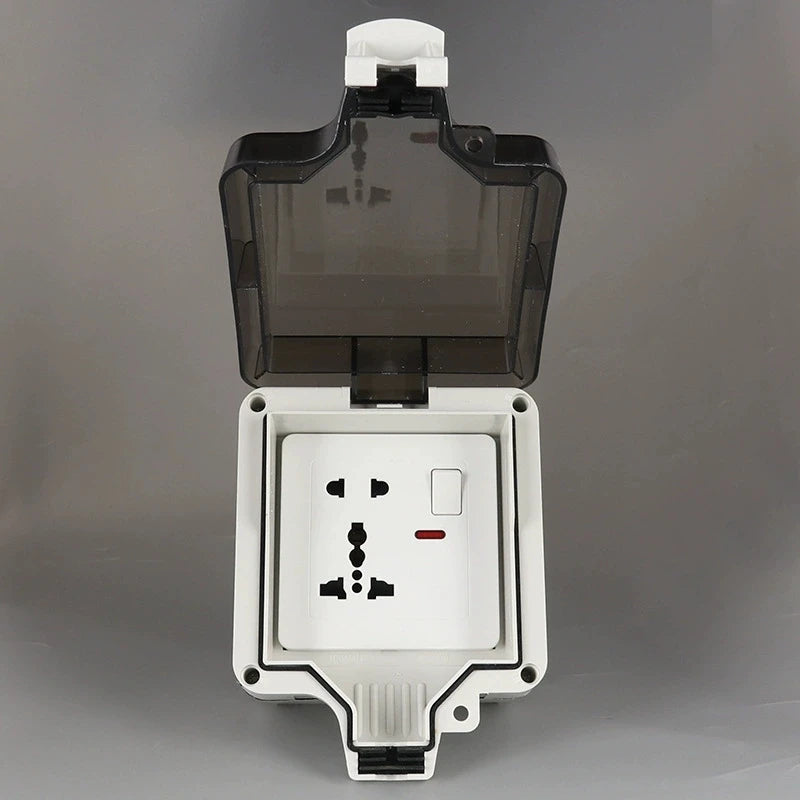 IP66 Waterproof Socket Universal UK Dual USB Outdoor Power Outlet,Kitchen And Bathroom Plug Adapter,Waterproof Rainproof Box