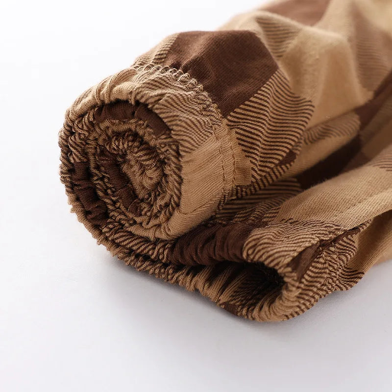 100% Cotton Knitted Men's and Women's Thin Casual Home Pants 2026 Spring/Summer New Japanese Couple's Checkered Sleeper Pant