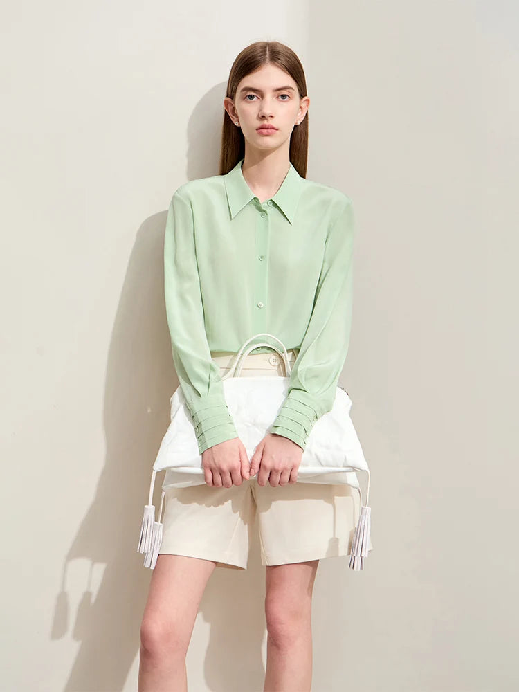 អាវ Amii Minimalism សម្រាប់នារី រដូវស្លឹកឈើជ្រុះ ឆ្នាំ២០២៥ ថ្មី រឹងមាំ សម្រាប់នារីការិយាល័យ អាវ និងអាវក្រៅ សូត្រស្រាល ប្រណិត ធ្វើពីសូត្រ Mulberry Lapel សម្រាប់នារី 12422173
