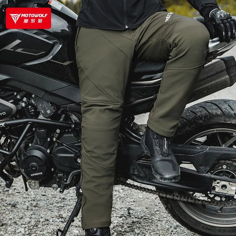 ខោម៉ូតូ Motowolf កំដៅអគ្គិសនីរដូវរងាបញ្ចេញខោរហ័សរដូវរងា MotoTrouser ការពារខ្យល់ការពារទឹកជ្រាបជាមួយ CE Prot
