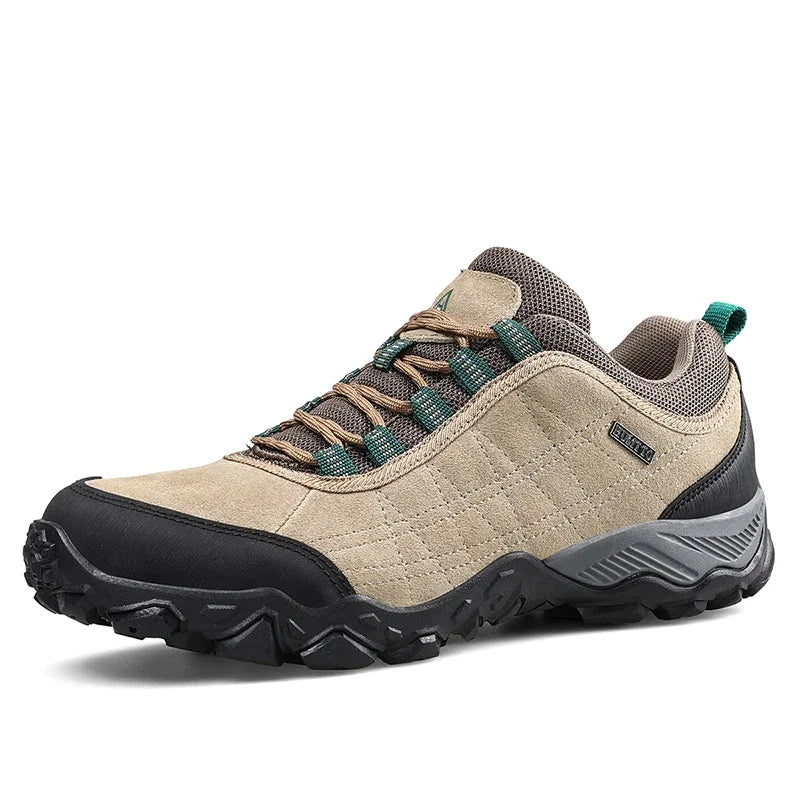 HUMTTO Non-slip Hiking Shoes Men Outdoor Men's Sports Shoes Leather Safety Walking Sneakers Man Breathable Trekking for Boots