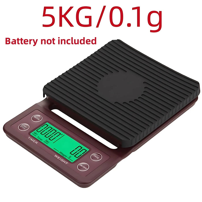 3kg/0.1g 5kg/0.1g Digital Coffee Scale with Timer Portable Electronic Digital Kitchen Scale High Precision LCD Electronic Scales coffee 5kg 0.1g