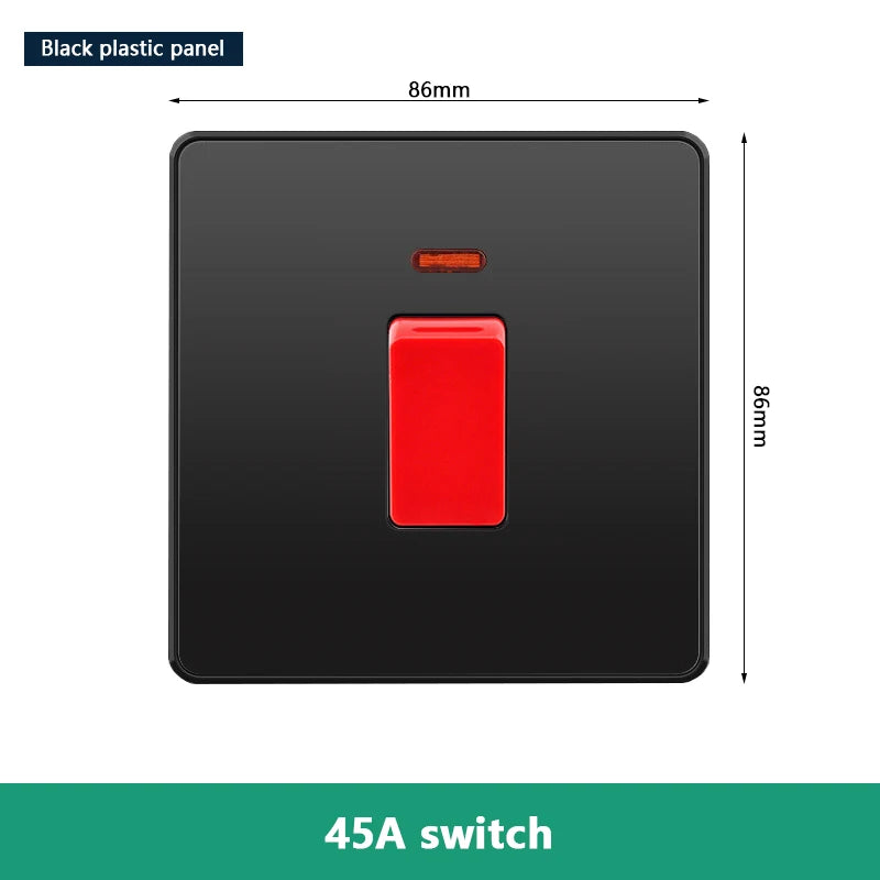 EU RU UK 20A 45A High Power Wall Switch,Korea Standard Plastic Panel ON OFF Rocker Switch for Water Heater Light Air Conditioner