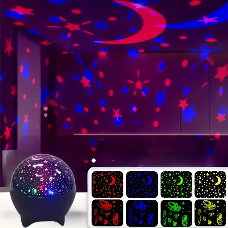 Star & Moon Projector Galaxy Projector Night Light Bedroom Party Star and Moon Wall Ceiling Decor Children's Gift Christmas Gift