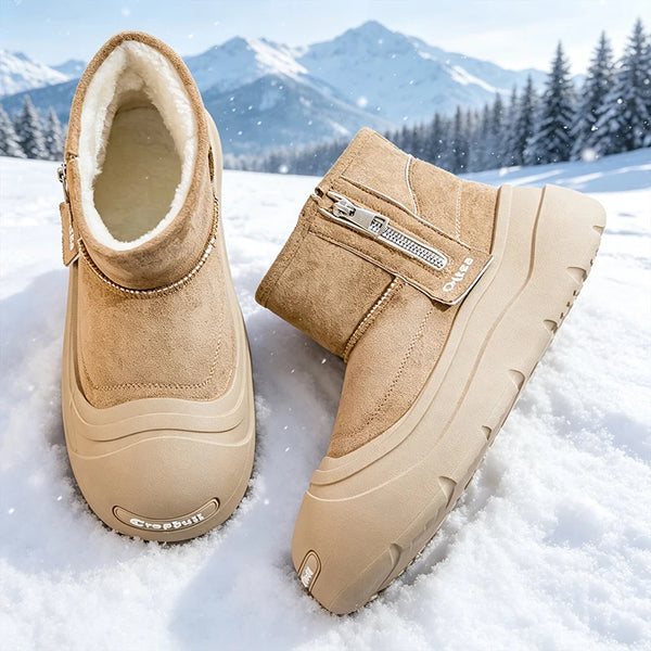 Men women's padded casual snow boots winter new warm plush high-top cotton boots couples outdoor non-slip comfort walking boots
